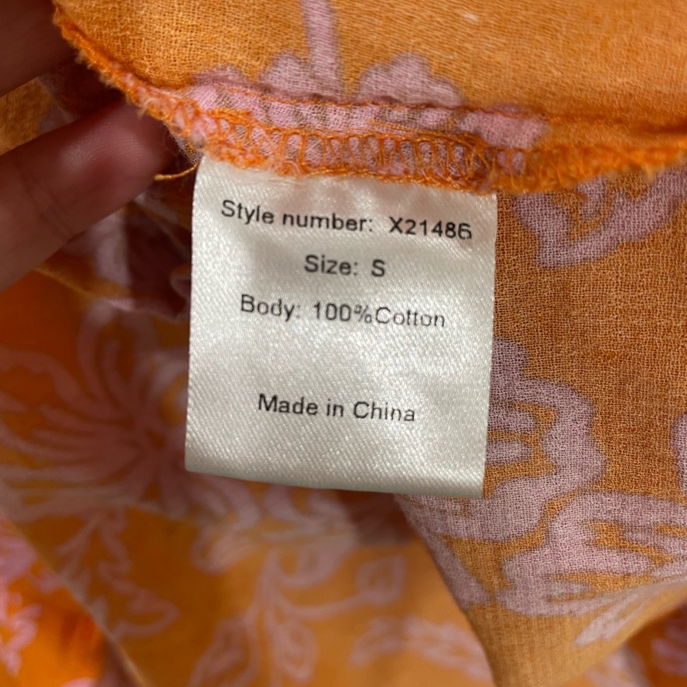 XiRENA Orange Pink Floral Mini Dress Size Small - Picture 11 of 12